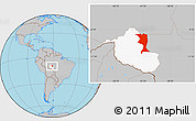 Gray Location Map of Machadinho, highlighted parent region