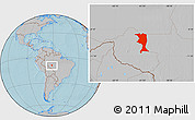 Gray Location Map of Machadinho, hill shading