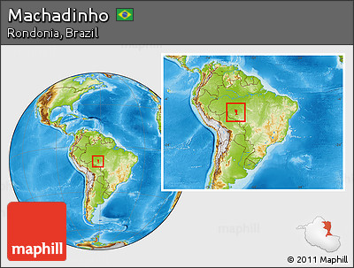 Physical Location Map of Machadinho, within the entire country