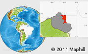 Physical Location Map of Machadinho, highlighted country, highlighted parent region