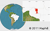 Satellite Location Map of Machadinho, highlighted country