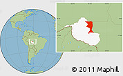 Savanna Style Location Map of Machadinho, highlighted parent region