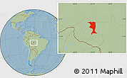 Savanna Style Location Map of Machadinho, hill shading