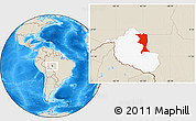 Shaded Relief Location Map of Machadinho, highlighted parent region