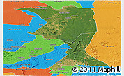 Satellite Panoramic Map of Machadinho, political outside