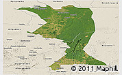 Satellite Panoramic Map of Machadinho, shaded relief outside