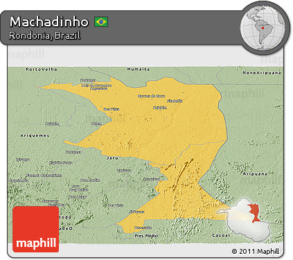 Savanna Style Panoramic Map of Machadinho