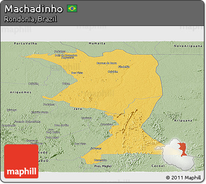 Savanna Style Panoramic Map of Machadinho