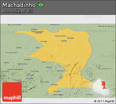 Savanna Style Panoramic Map of Machadinho