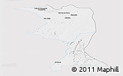 Silver Style Panoramic Map of Machadinho, single color outside