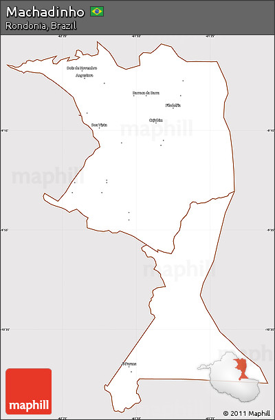 Classic Style Simple Map of Machadinho, cropped outside