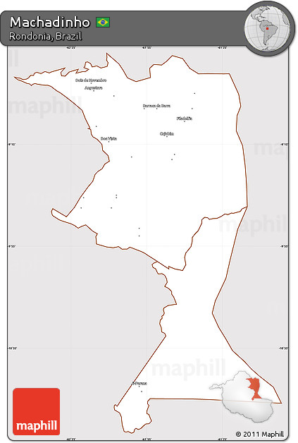 Classic Style Simple Map of Machadinho, cropped outside