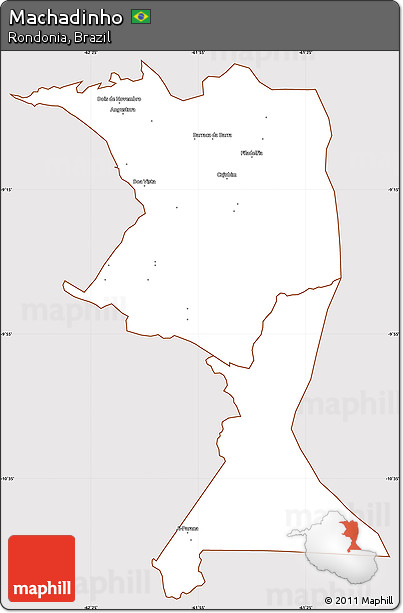 Classic Style Simple Map of Machadinho, cropped outside