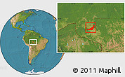 Satellite Location Map of Ouro Preto do