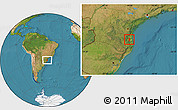 Satellite Location Map of Blumenau
