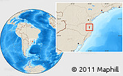 Shaded Relief Location Map of Blumenau