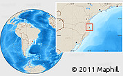 Shaded Relief Location Map of Camboriu