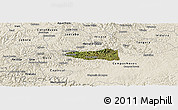 Satellite Panoramic Map of Erval Velho, shaded relief outside