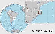 Gray Location Map of Florianopolis