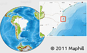 Physical Location Map of Florianopolis, highlighted country