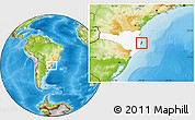 Physical Location Map of Florianopolis, highlighted parent region