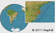 Satellite Location Map of Florianopolis