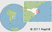 Savanna Style Location Map of Florianopolis, highlighted parent region