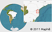 Satellite Location Map of Jaragua do Sul, highlighted country