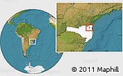 Satellite Location Map of Jaragua do Sul, highlighted parent region