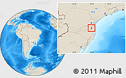 Shaded Relief Location Map of Jaragua do Sul