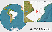 Satellite Location Map of Piratuba, highlighted country