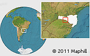 Satellite Location Map of Piratuba, highlighted parent region