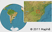 Satellite Location Map of Piratuba