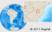 Shaded Relief Location Map of Piratuba