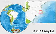 Physical Location Map of Tubarao, highlighted country