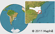 Satellite Location Map of Tubarao, highlighted parent region