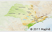 Physical 3D Map of Sao Paulo, lighten