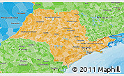 Political Shades 3D Map of Sao Paulo