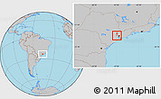 Gray Location Map of Barueri