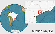 Satellite Location Map of Barueri, highlighted country