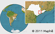 Satellite Location Map of Barueri, highlighted parent region