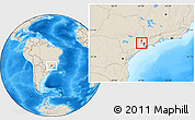 Shaded Relief Location Map of Barueri
