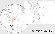 Blank Location Map of Cabreuva, within the entire country
