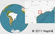 Satellite Location Map of Cabreuva, highlighted country