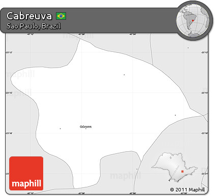 Silver Style Simple Map of Cabreuva