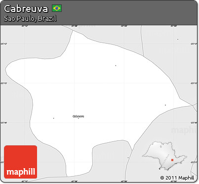 Silver Style Simple Map of Cabreuva