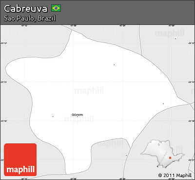 Silver Style Simple Map of Cabreuva