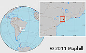 Gray Location Map of Cajamar