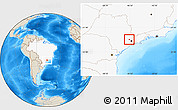 Shaded Relief Location Map of Cajamar, highlighted country