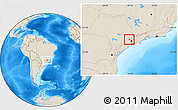 Shaded Relief Location Map of Cajamar